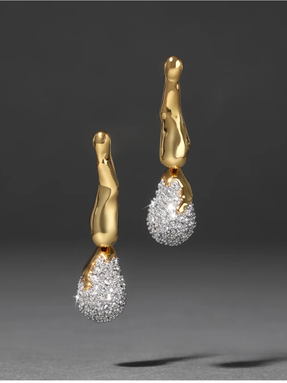 ALEXIS BITTAR • Solanales Drippy Gold Crystal Dewdrop Post Earrings
